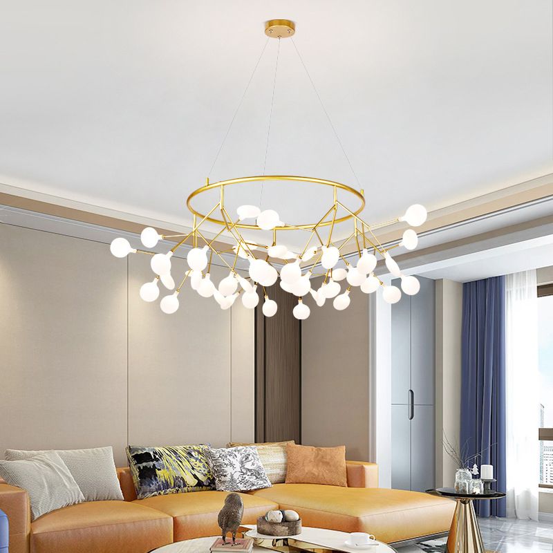 Contemporary Gold Hanging Chandelier Circle Ceiling Hanging Light Fixture