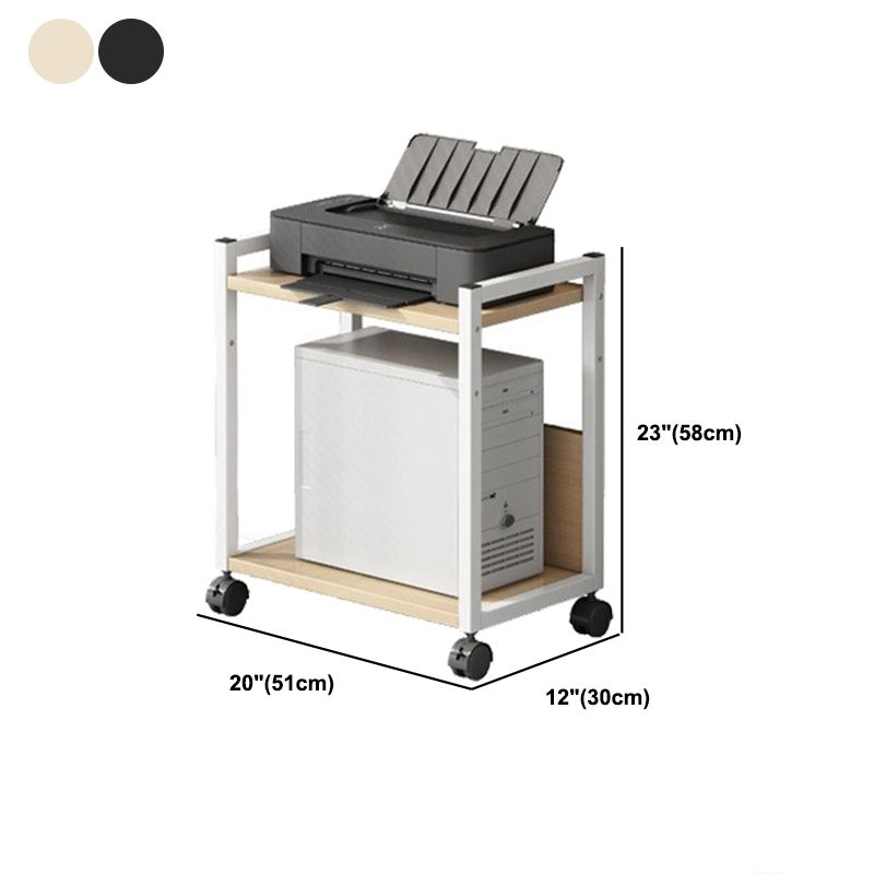 Modern Style Bookshelf Open Back Bookcase with Caster Wheels for Office