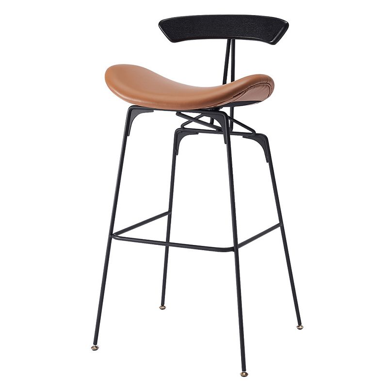 Glam Iron Counter Height Stools Cushion Bar Stool for Bristol