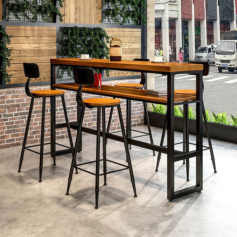 Tavolo da pranzo moderno rettangolo barre da pranzo in legno tavolo da barra con scaffali