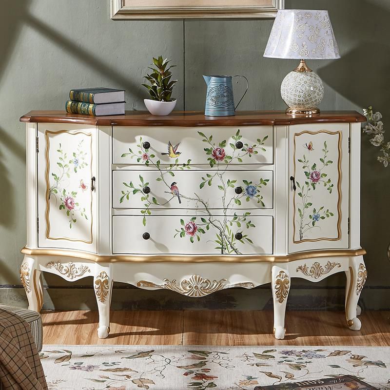 American Traditional Double Dresser Wood Storage Chest with Drawers for Bedroom