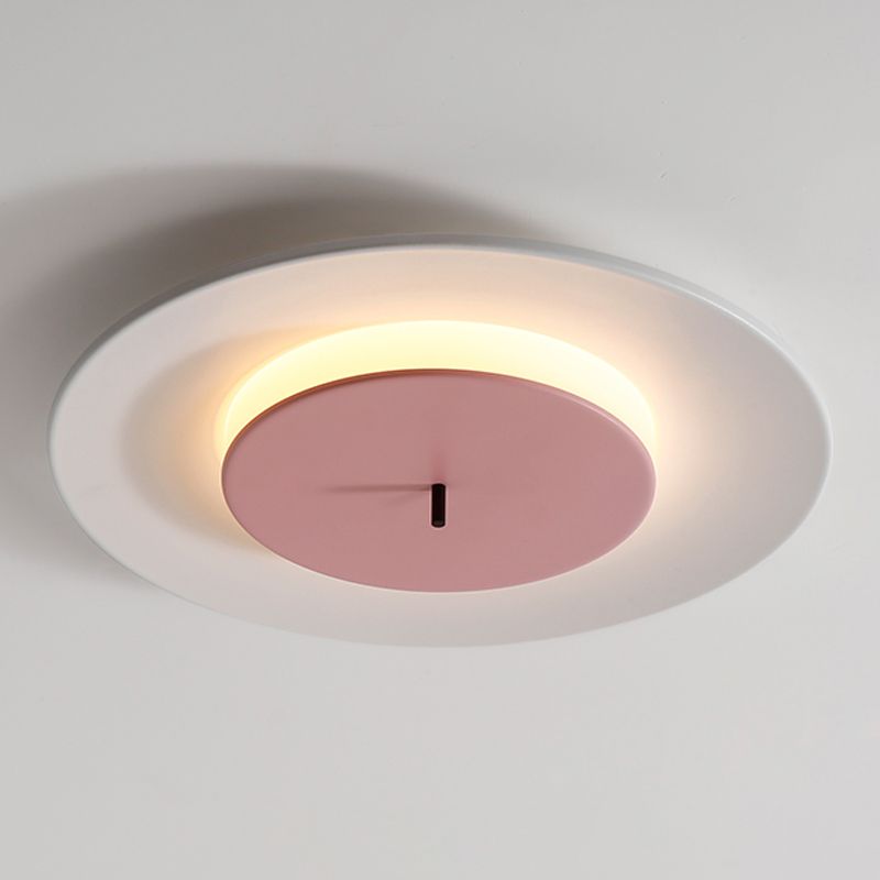 Luminaire de plafond macaron en fer forgé à montage encastré à LED nordique moderne avec abat-jour en acrylique