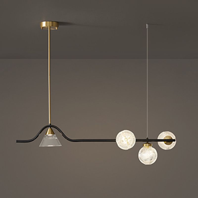 Black/Golden Kitchen Island Lighting Glass Ceiling Light for Living Room