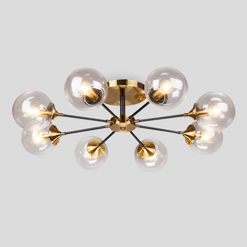 Contemporánea Sphere Flush Light Light Light Lámparas de montaje de vidrio en oro