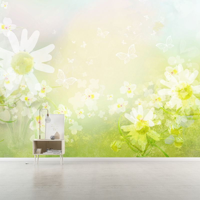 Environment Friendly Mural Wallpaper Flowers Pattern Bedroom Wall Mural