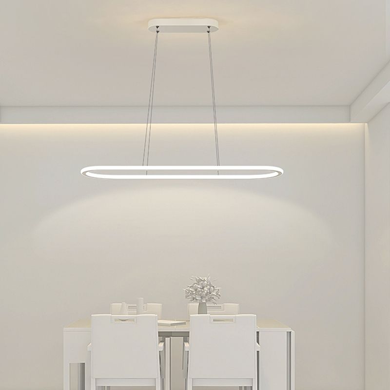 Simple Modern Nordic Style LED Hanging Island Pendant Light for Dining Room Office