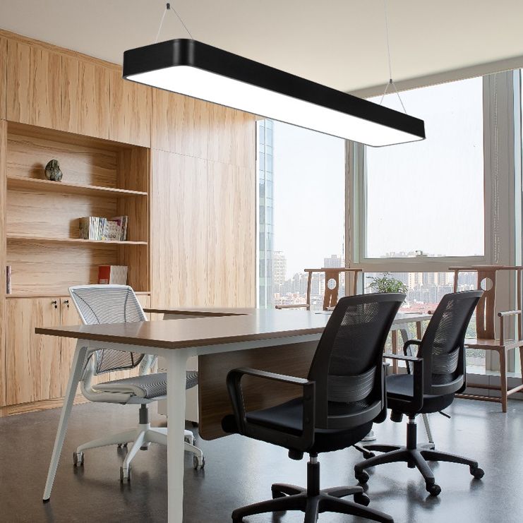 Modern Rectangle Pendant Lighting Fixture Metal Hanging Lamps