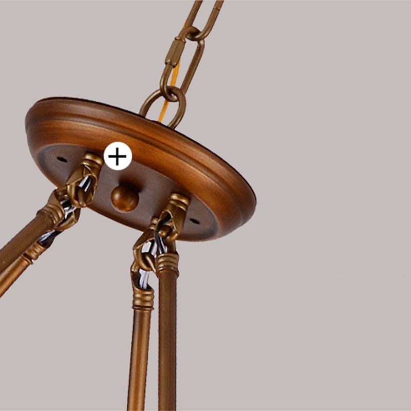 Traditional Style Glass Chandelier Round Suspension Pendant Light for Living Room