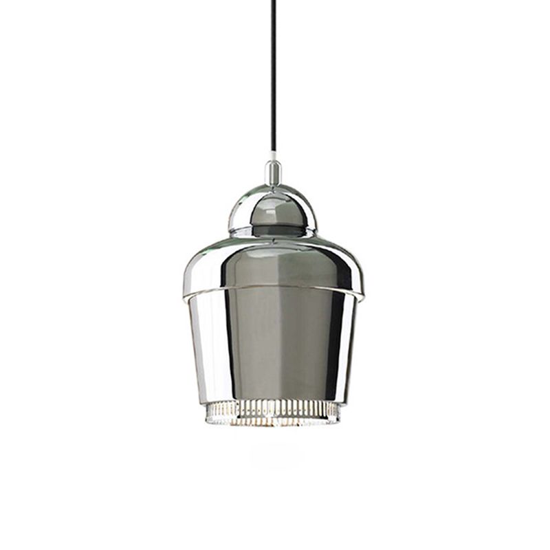 Luz de techo colgante de frasco negro/blanco/cromo moderno 1 luz colgante colgante de hierro ligero