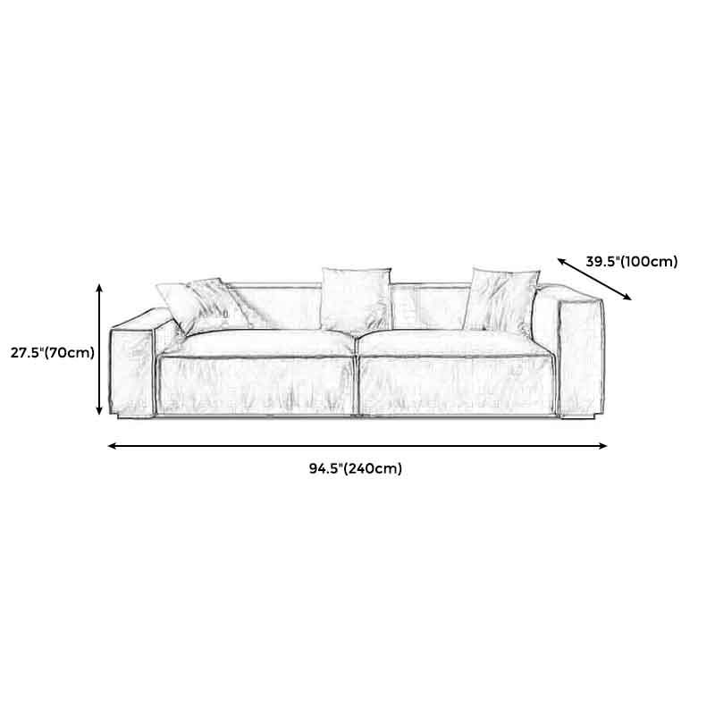 Tight Back Faux Leather Square Arm Sofa with Stain Resistant and Wear Resistance
