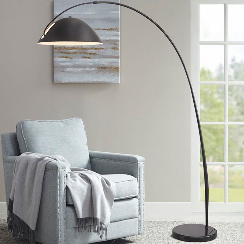 Minimalist Floor Lamp Adjustable 1 - Light Linear Floor Lighting in Black/White
