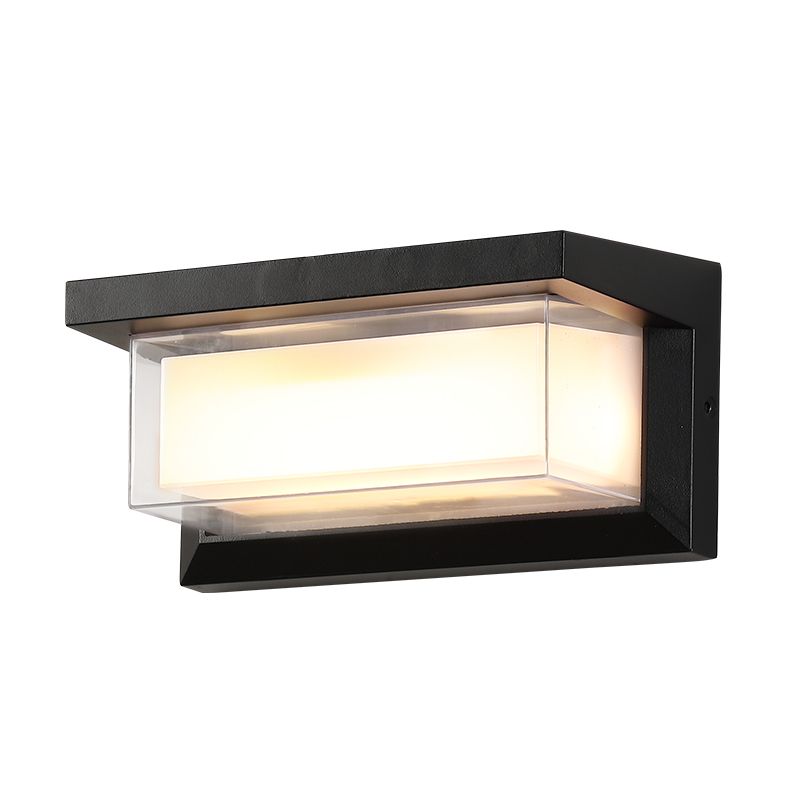 Modern Minimalist LED Wall Lamp Metal Geometric Wall Sconce in Black