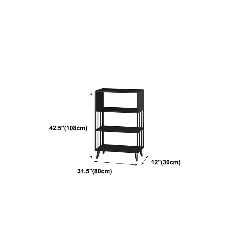 12" W Black Iron Frame Bookshelf Modern Open Storage Bookcase for Home Office