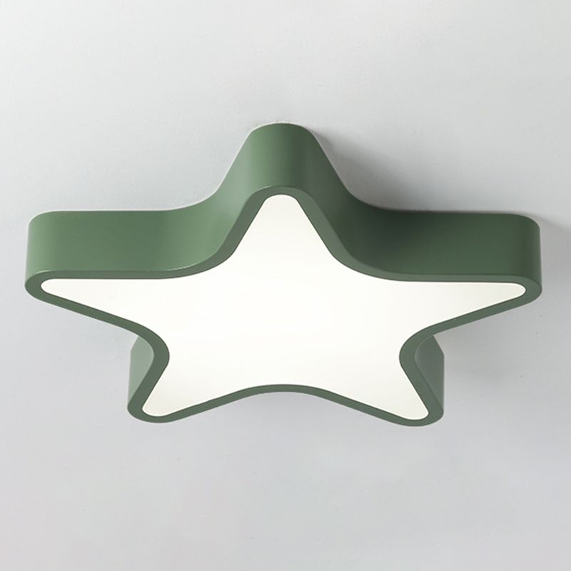 Pentagram Shape LED Ceiling Lamp Macaroon Modern Simple Style Iron 1 Light Flush Mount for Bedroom