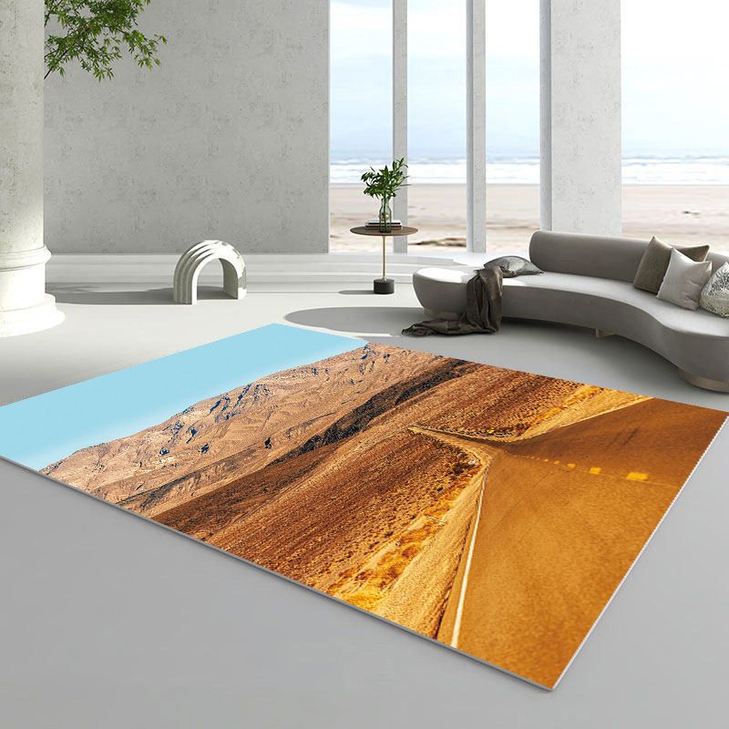 Alfombra de puerta marrón clara poliéster alfombra moderna alfombra resistente a manchas para sala de estar