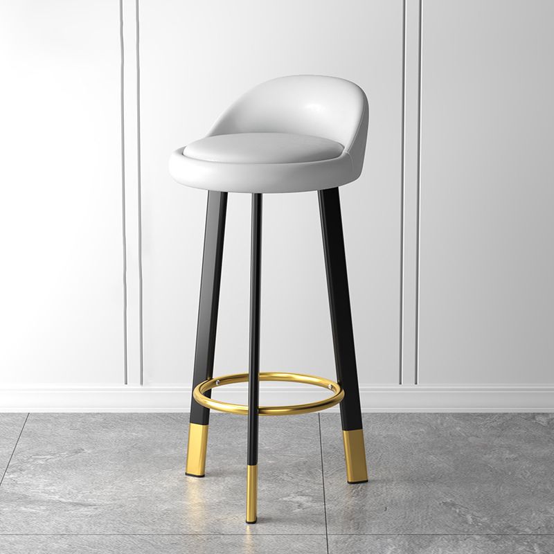 Modern Style Round Seat Barstool Pu Leather Counter Bar Stool with Metal Legs