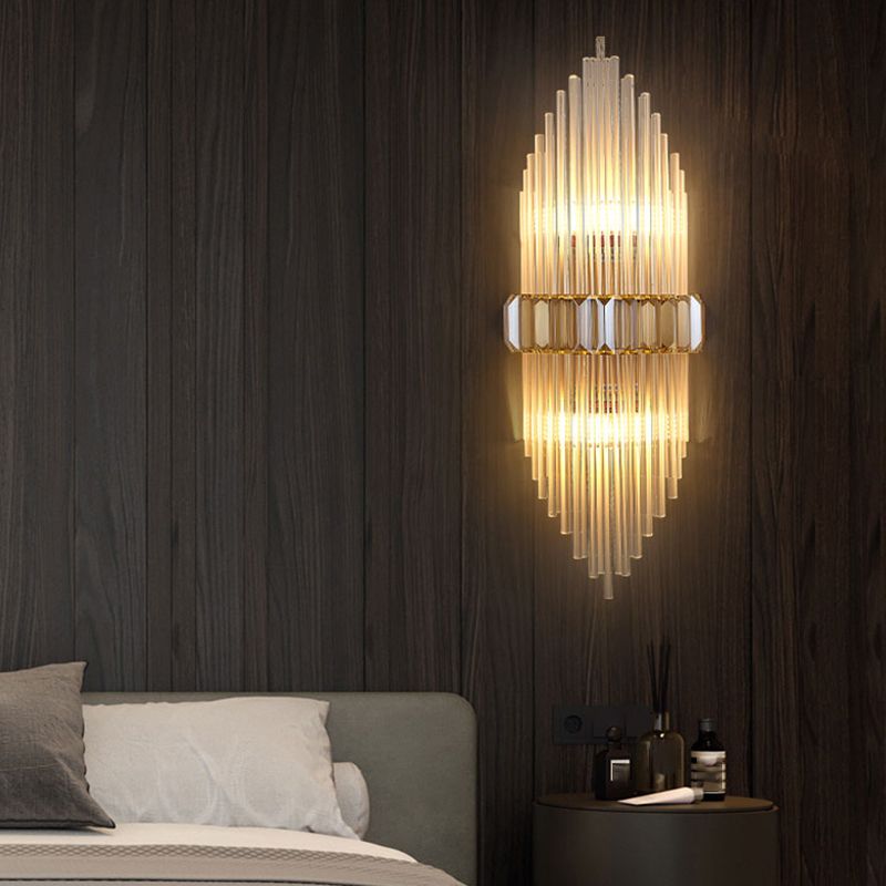 Crystal Geometric Shape Wall Light Modern 2-Lights Wall Light Sconce