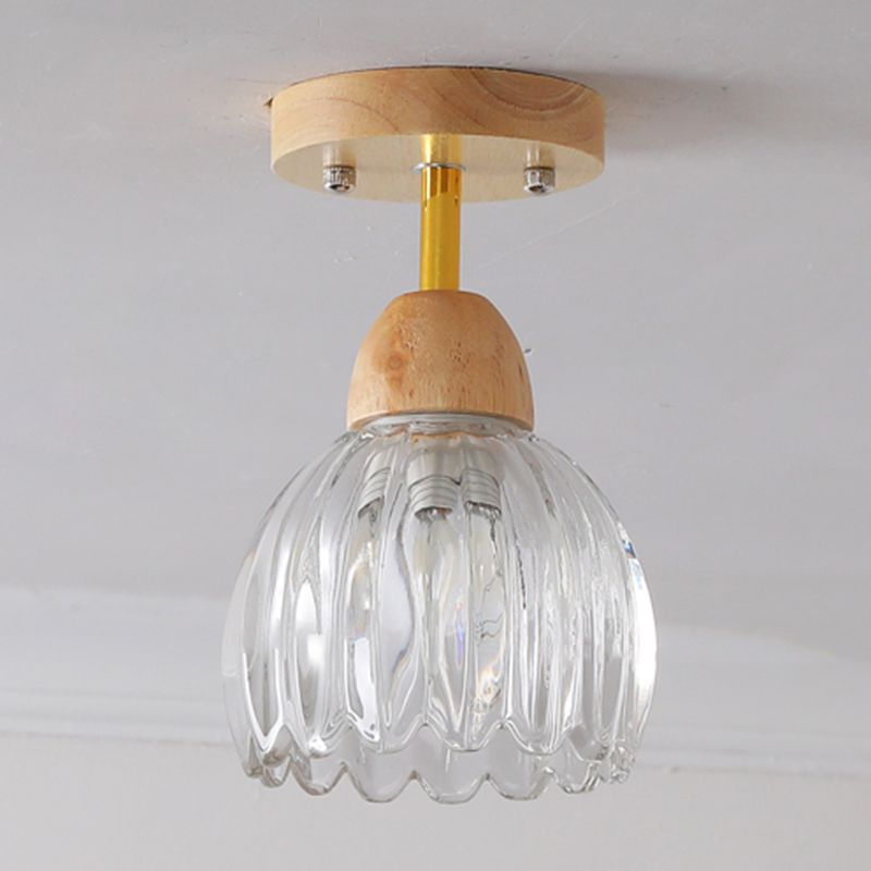 Modern Simple Wooden Ceiling Light Bell Shape Ceiling Lamp for Bedroom