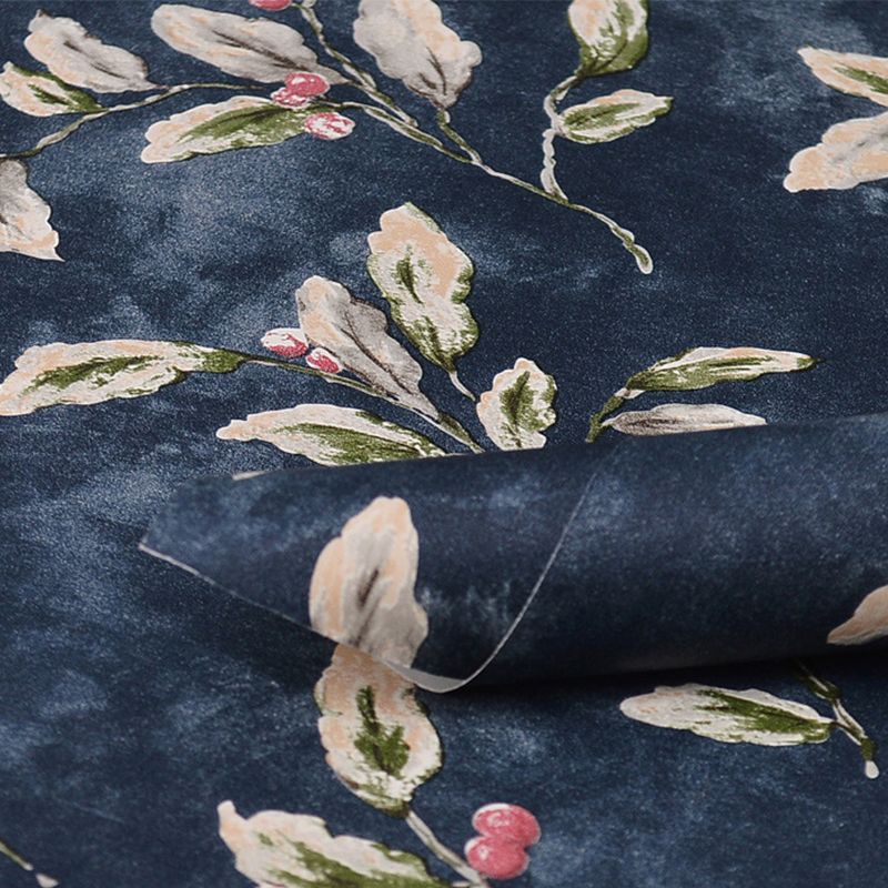 Traditional American Wallpaper Non-Pasted 33' by 20.5" Country Leaves and Floral Patterns Wall Decor for Bedroom and Dining Room