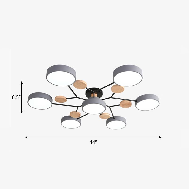 Lámpara empotrada de metal con forma de rama de árbol LED nórdica cerca de la luz de techo para dormitorio
