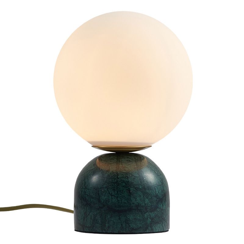 Lámpara de mesa de globo de vidrio en el estilo artístico moderno Luz de mesa de mármol para el dormitorio