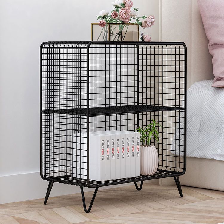 Glam Closed Back Bookcase Metal Standard Bookshelf with Shelves