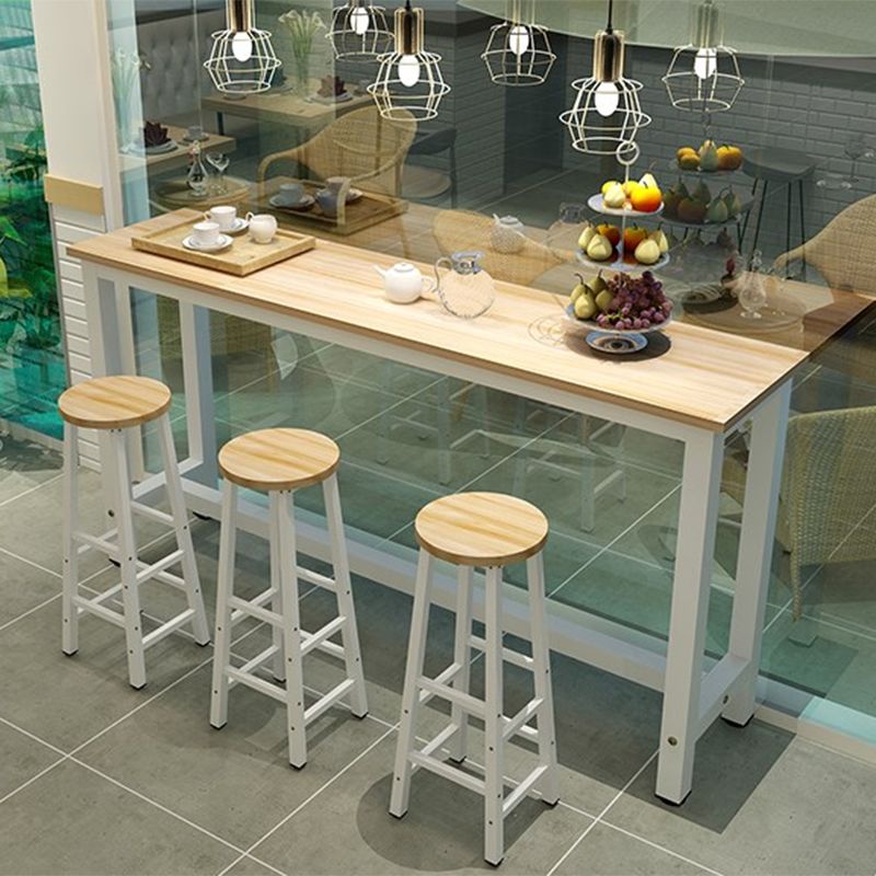 Industrial Bar Table Rectangle Pub Table for Outdoor and Breakroom