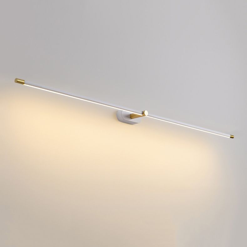 Luce da parete a specchio in metallo a forma lineare Luce moderna a specchio a 1 luci a parete montata