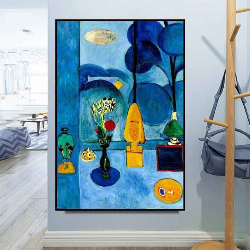 Blue Childrens Art Canvas Print Henri Matisse Pot Painting Wall Decor for Kids Room