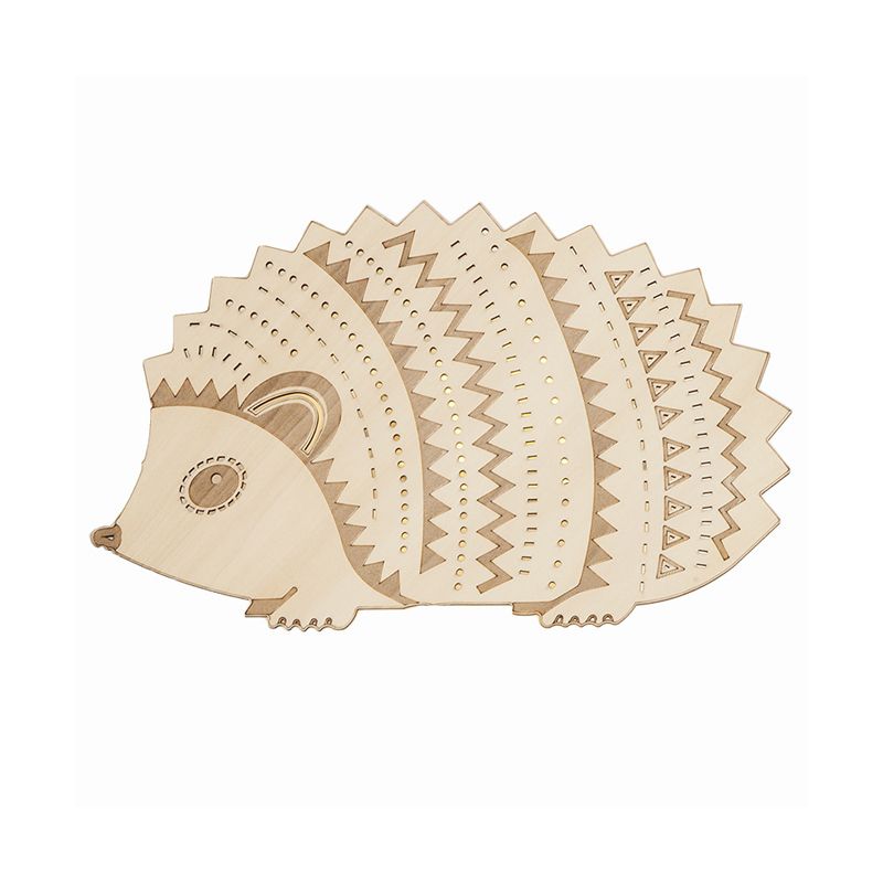 Madera Hedgehog Flush Monte Muralla Splique Niños Beige LED de pared Luce de iluminación para la cama, hacia la izquierda/hacia la derecha hacia la derecha
