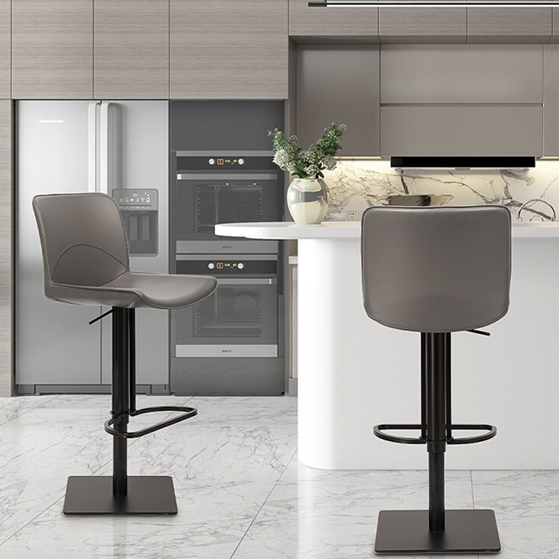 Industrial Bar Stool Leather Adjustable Counter Stool for Bristol