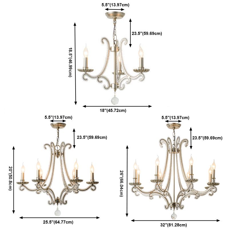 Silver Chandelier Light Fixtures Sputnik Traditional Ceiling Light Fixture for Bedroom