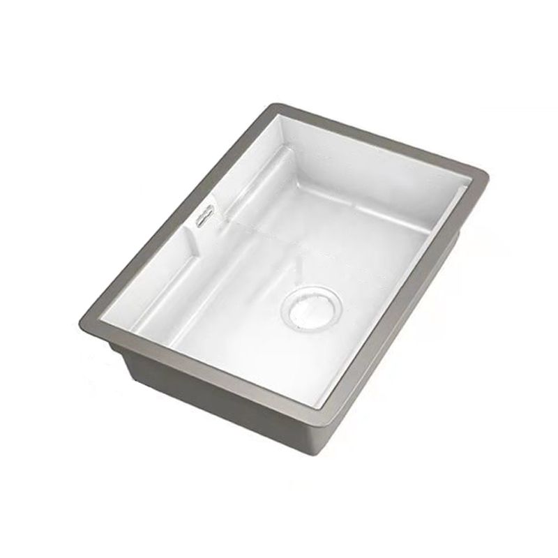 Modern Undermount Vanity Sink Rectangular Porcelain with Overflow and Faucet Vessel