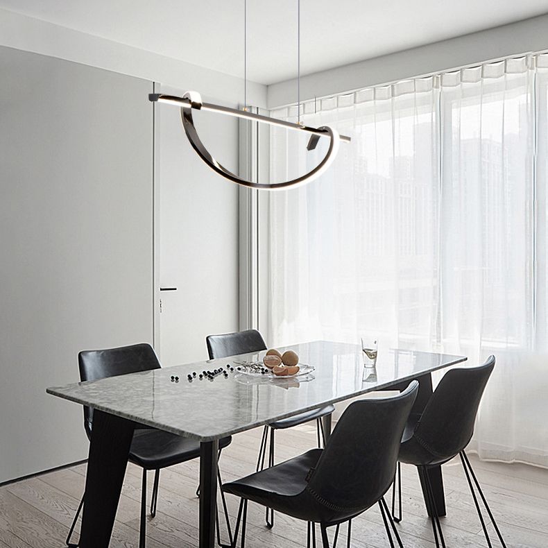 2-Light Geometric Island Lighting Modern Metal Island Pendant Lights