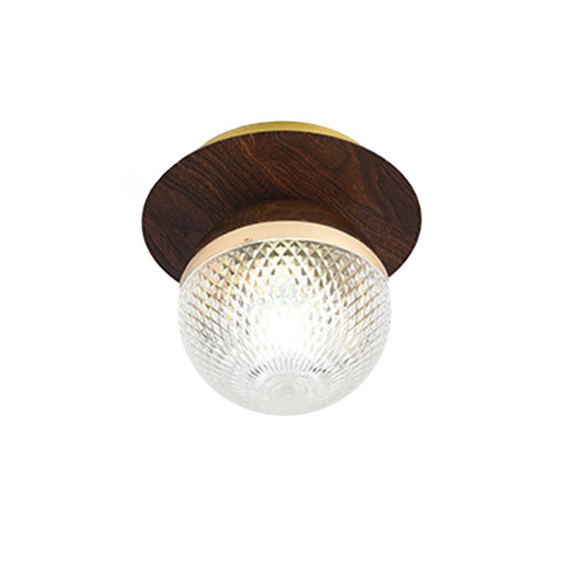 Modern Metal Flush Mount Ball Shape Ceiling Light with Glass Shade for Living Room