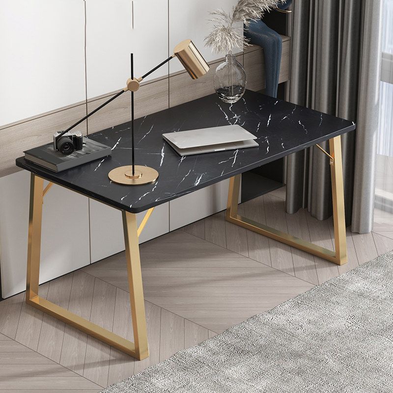 Manufactured Wood Office Desk Rectangular Matte Finish Writing Desk for Home and Office