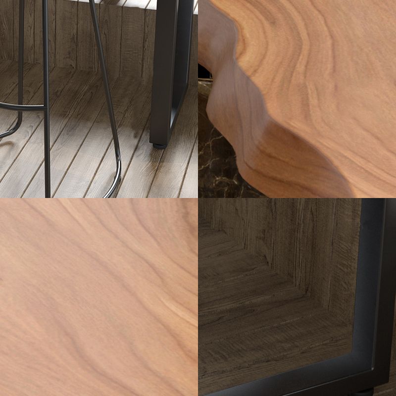 Brown Modern Style Specialty Table Solid Wood and Iron Bar Table for Restaurant