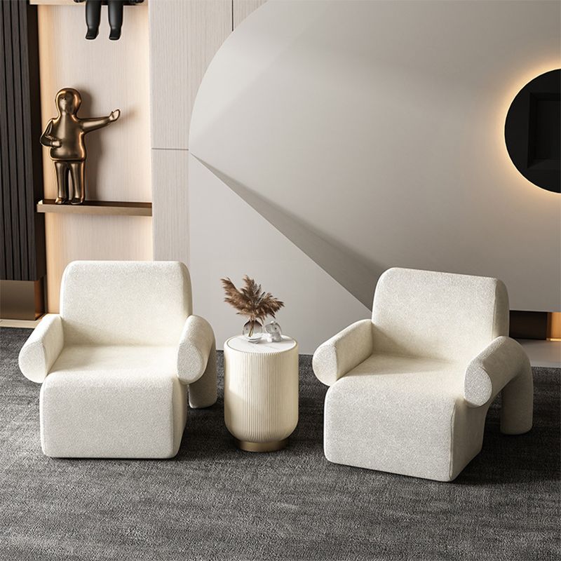 Nordic Style Fabric Armrest Cushioned Back Cushioned Arm Chair