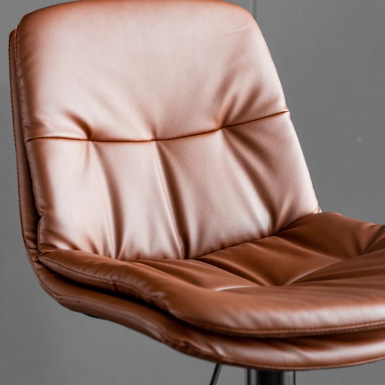 Contemporary Metal Legs Bar Stools Indoor Faux Leather Counter Chair