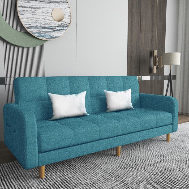 Square Arm Modern Sofa with Biscuit Back Storage Sofa for Living Room