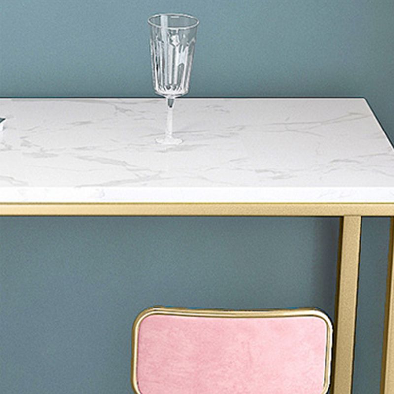 Glam Style Rectangle Bar Table Faux Marble Bar Table for Living Room