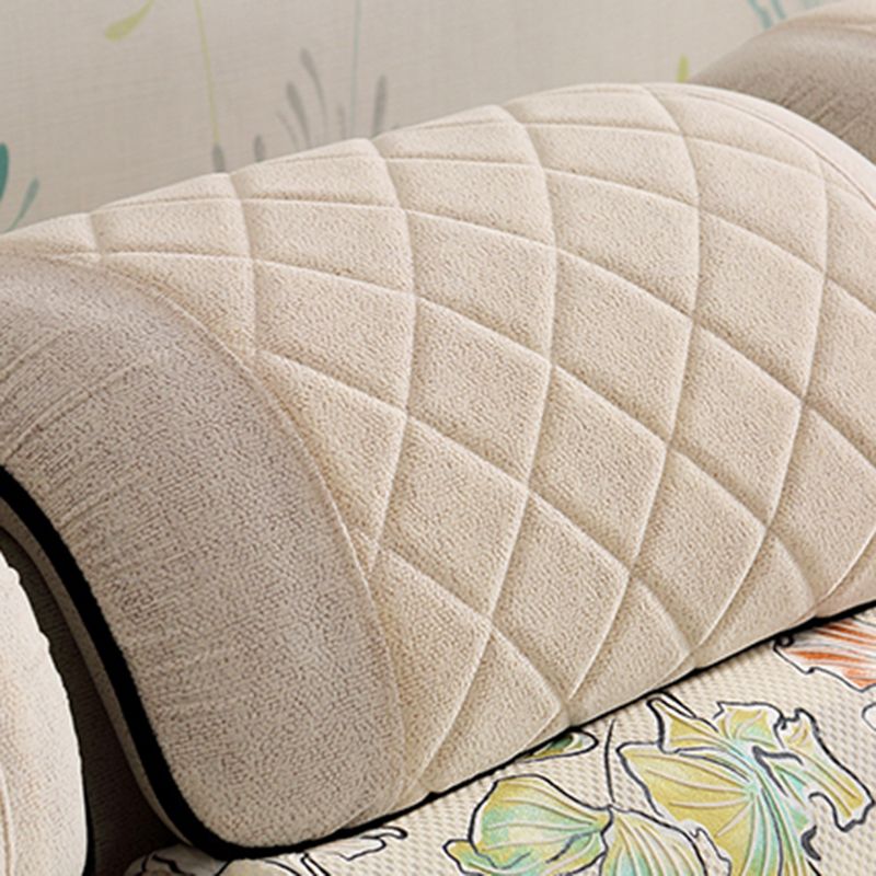 Cotton Blend and Faux Leather L-Shape Reversible Furniture Sectionals