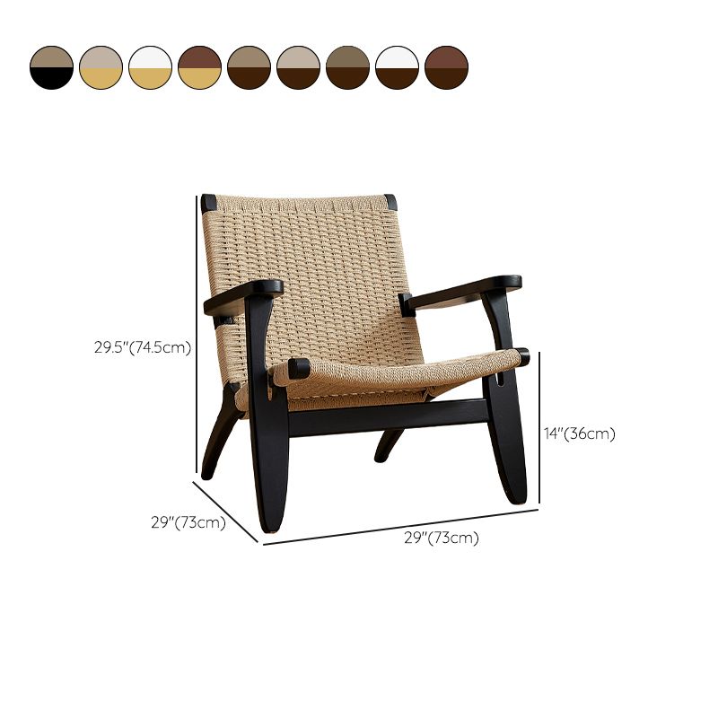 Scandinavian Wood Accent Armchair Solid Wood Frame Accent Armchair