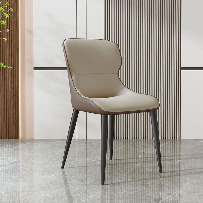 Modern Parsons Side Chair Leather Indoor Dining Chair (Set of 2)