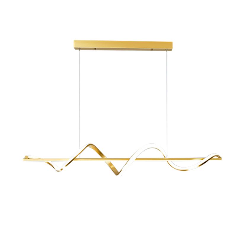 Metal Linear Shade Island Pendant Modern Style Multi Light Island Lighting for Living Room