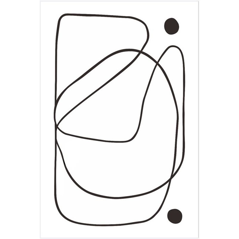 White Tone Modern Rug Polyester Carpet Abstract Lines Indoor Rug Non-Slip Backing for Living Room