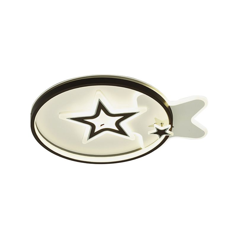 Loving Heart/Star Flushmount Lighting Contemporary Acrylic LED Black Ceiling Light Fixture for Sleeping Room