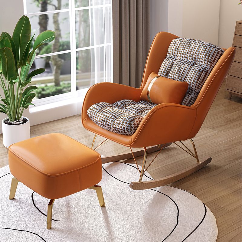 Modern Rocking Chair Pillow Detail Rocker Chair with Ottoman