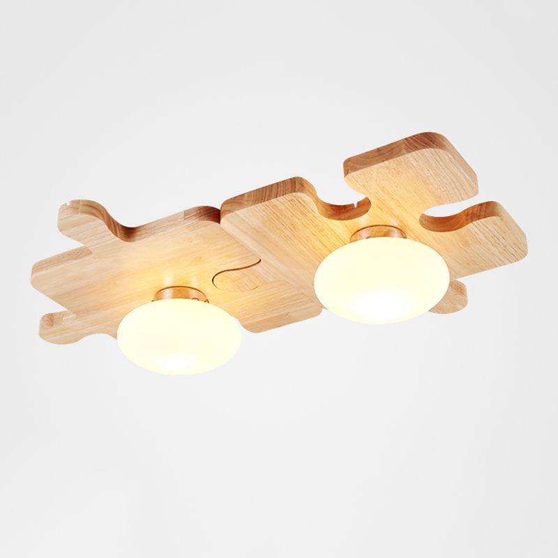 Luz moderna de techo montado en el techo Luz de techo de madera nórdica