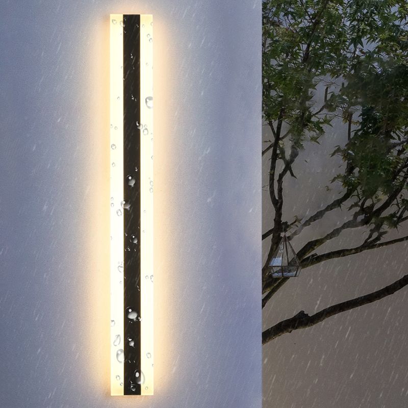 Iluminación de pared led de metal moderna negra al aire libre de 1 luces de pared de 1 luces